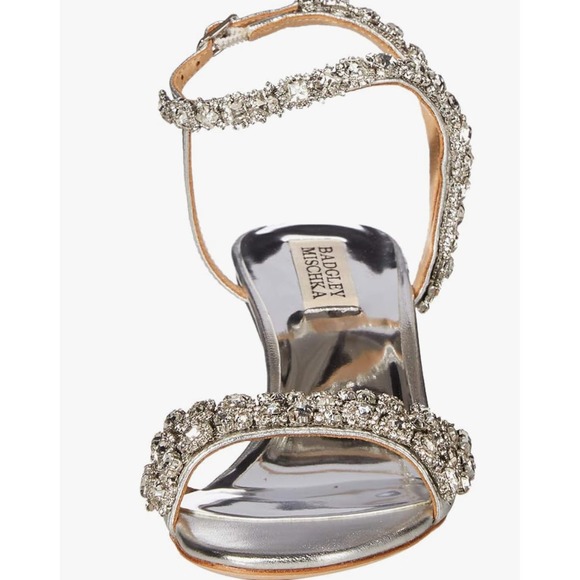 BADGLEY MISCHKA Gali Crystal Embellished Evening Wedge - Size 5.5 - Picture 3 of 5
